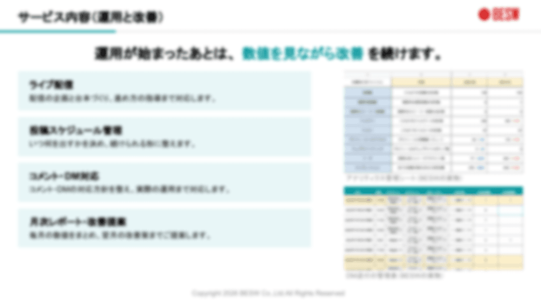 サービス資料 7ページ目：サービス内容（運用と改善）
